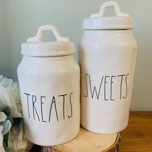 Rae Dunn 2018 and 2019 Sweets & Treats Canisters - Dimpled